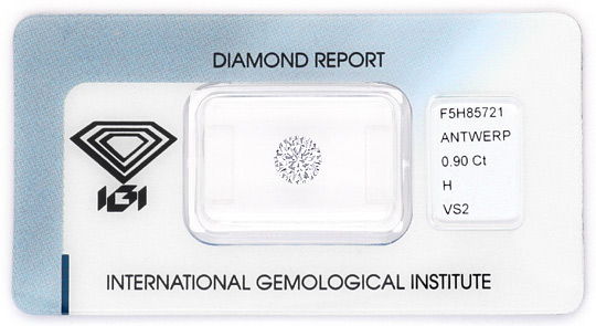 Foto 1 - Diamant 0,90ct Brillant IGI Wesselton Weiss VS Ex VG VG, D6165