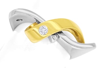 Foto 1 - Designer-Ring lupenreine Brillanten Bicolor Gold, S1918