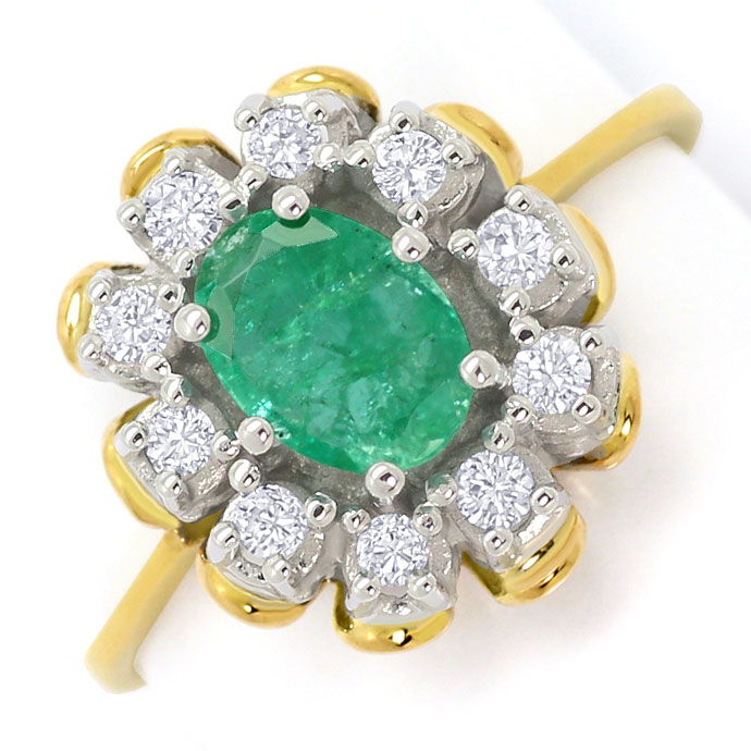 Foto 2 - Smaragd Brillanten-Ring 0,6ct Emerald und 0,20ct River, S3682