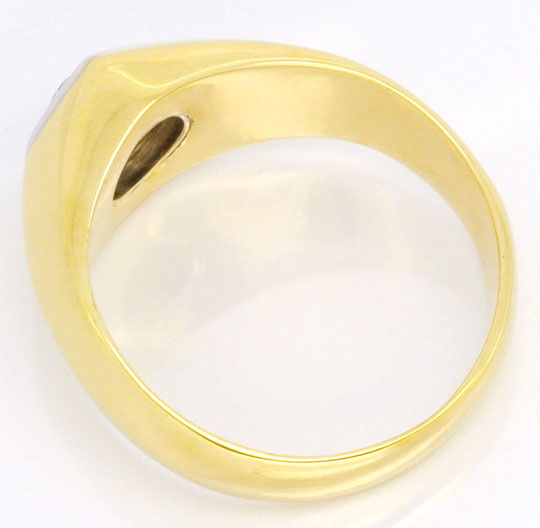Foto 3 - Eckiger Brillant-Solitär Ring Gelbgold-Weißgold 0,19ct, S3988