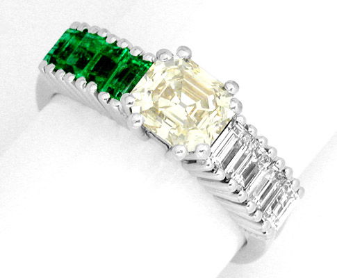 Foto 1 - Neu! Handarbeit! Smaragd Diamant-Ring Schmuck, S8282