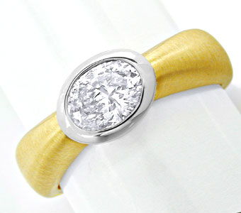 Foto 1 - Traum Ring 0,77ct Ovaler Diamant 18K Bicolor, S8730