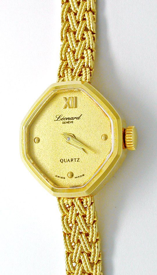 Foto 2 - Tolle Damen-Armbanduhr, 14K Gelbgold Topuhr Ungetragen, U1023