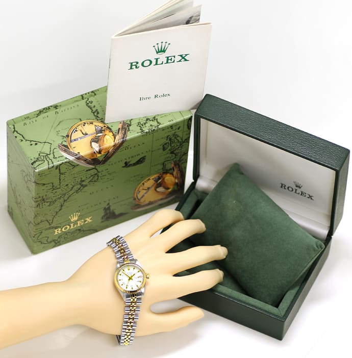 Foto 5 - Rolex Date Damenuhr mit Jubileeband Stahlgold, U2642